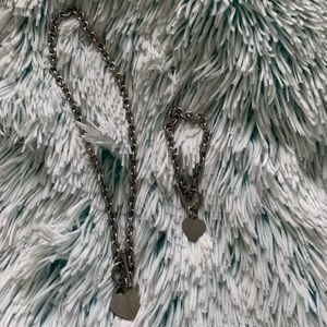 ✨HEART CHAINLINK NECKLACE AND BRACELET SET✨